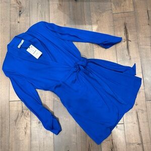 Zara Royal Blue Long Sleeve Wrap Blazer